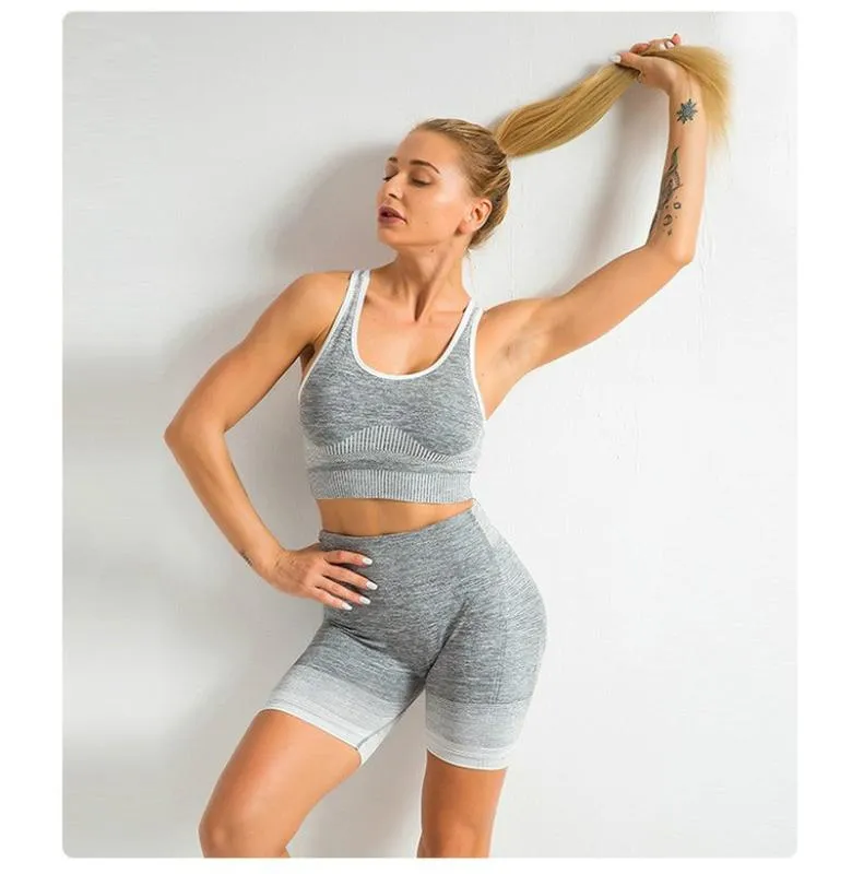 Yoga Outfits Ropa Deportiva Femenina Sexy Women Set Female Sleeveless Tank  Top Bra Fitness Shorts Running Gym Sports Clothes Suit From Booni, $29.37