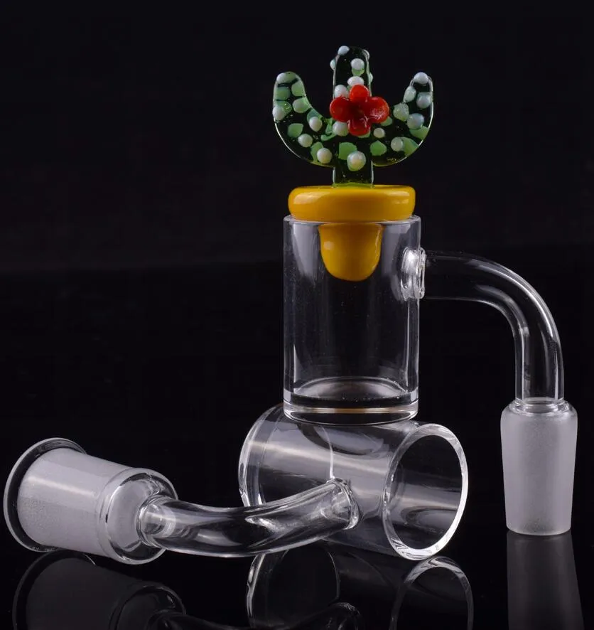 Factory price 5mm Bottom XL XXL Quartz Banger 10mm 14mm 18mm Nail With Colored Cactus Duck Carb Cap For dab rigs Glass Bongs