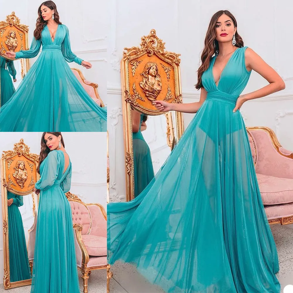 Luxury Women's Robe & Nightgown Set - Deep V Neck, Long Sleeve Bathrobe ...