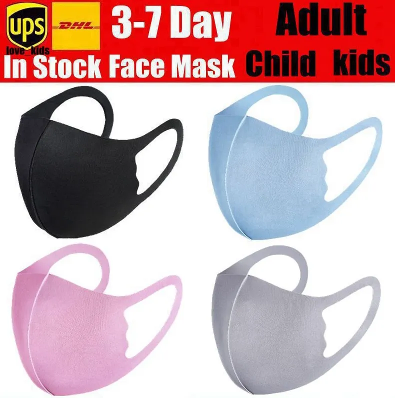 Designer Face Mask Anti-Bacterial Damm Face Cover PM2.5 Respirator Dammskyddad Tvättbar återanvändbar Silk Bomull Andas Masker Vuxen Kids Boy