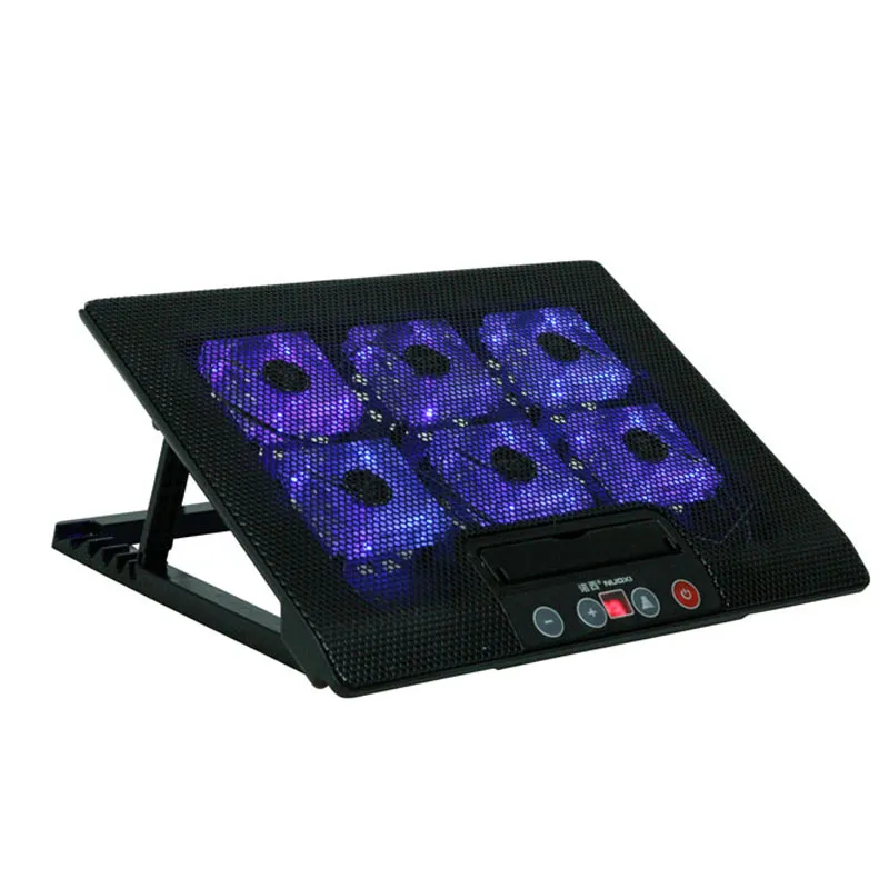ICE COOREL Laptop-Kühler, sechs Lüfter und 2 USB-Anschlüsse, Kühlpad, Notebook-Ständer mit hellem LCD-Display für 13–16 Zoll