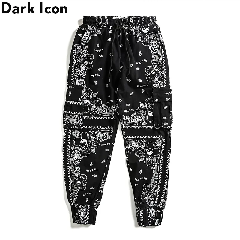qiyuan02 Dark Icon Bandana Jogging Pants Men Women Elastic Waist Side Pockets Men s Pants Trousers CX200729