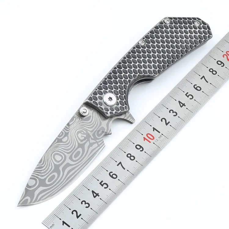 Bearing 1Pcs bola novo padrão Flipper faca dobrável 440C Gota Ponto Laser lâmina de aço inoxidável Handle tático Folding Knives