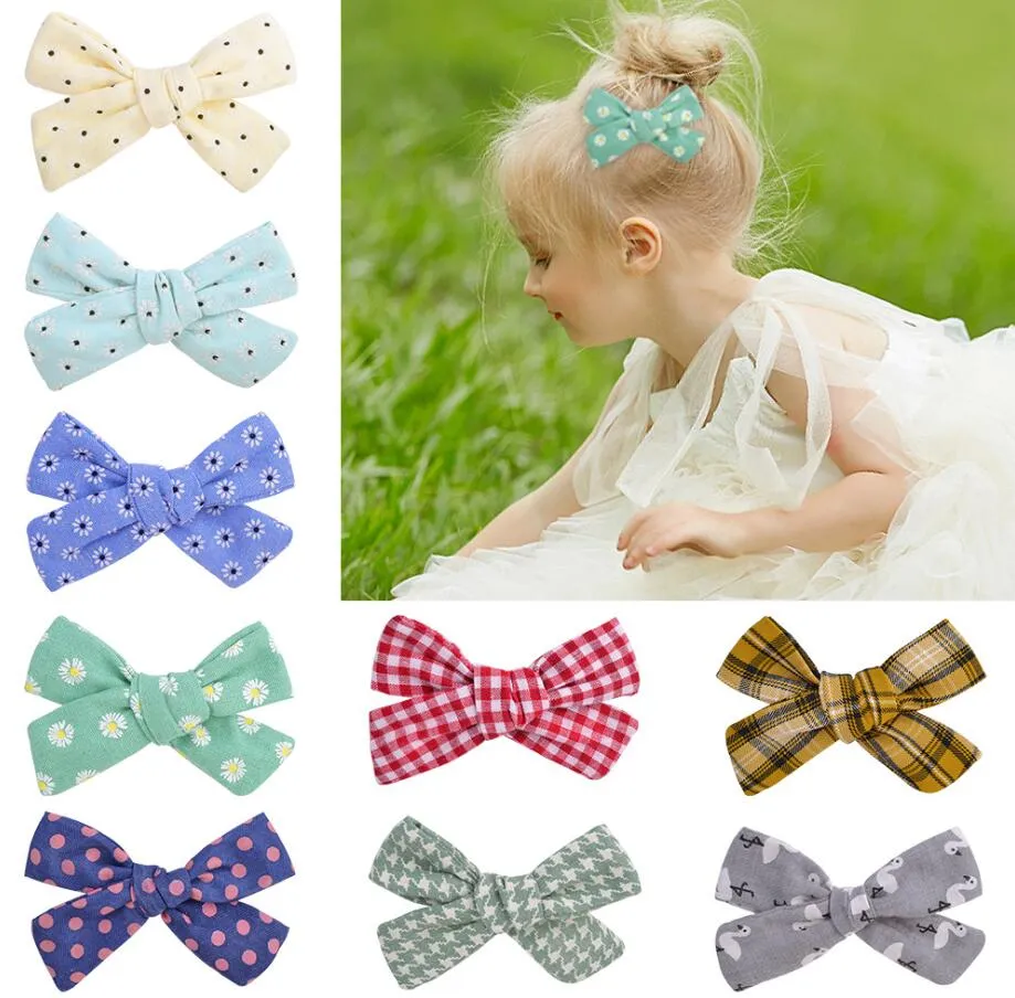 INS15 colors Girl Hair Accessories hair bow 4.3" Flower Handmade bow hairpin Color girl hairbands Barrettes