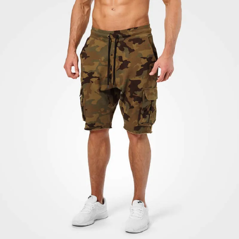 Pantalones cortos de camuflaje de verano para hombre, pantalones cortos informales hasta la rodilla a la moda, pantalones cortos tácticos de camuflaje Cargo, pantalones cortos con múltiples bolsillos