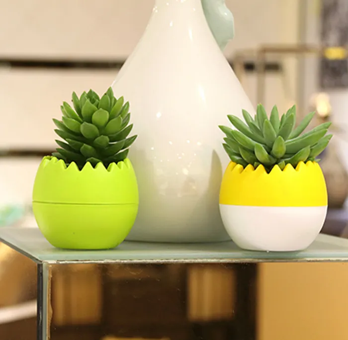 Vente en gros 300PCS MOQ coloré Egg Pots de fleurs détachables arrosage intérieur Pot pour Succulent Jardin Incassable Nursery plastique Pots