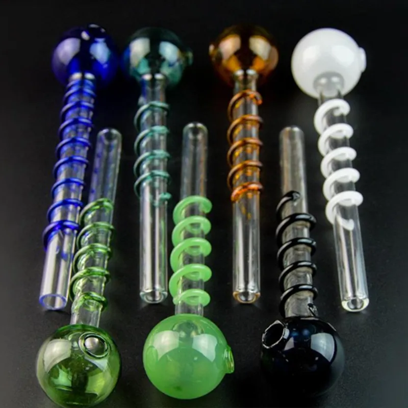 Glass Oil Burner Pipe 14cm Spiral Decor Pyrex, Unique Smoking