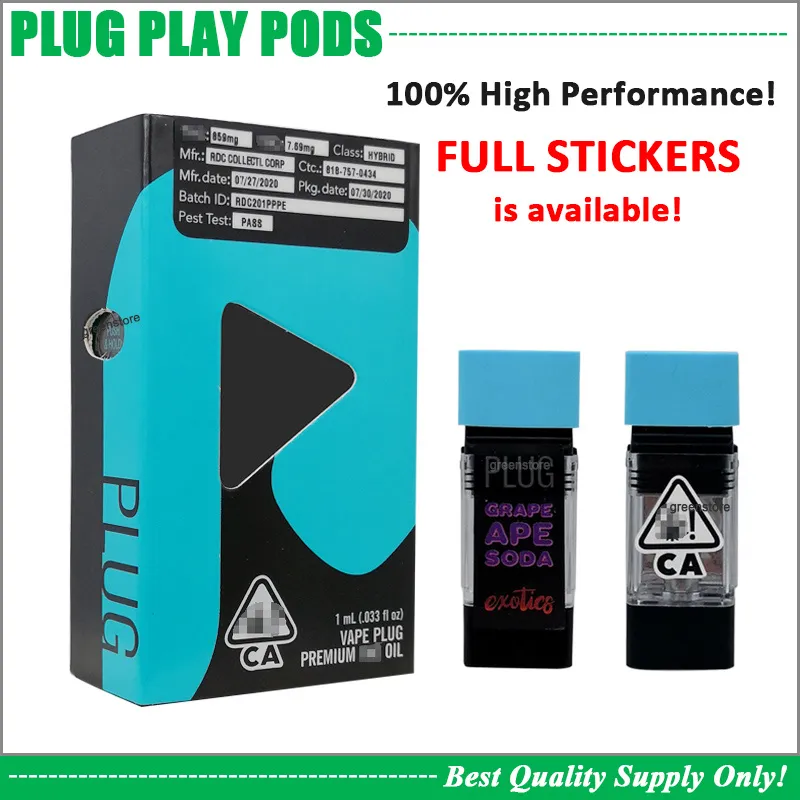 Plug Play Vape Pods Cartridge Ceramic Coil 1.0ML Thick Oil Atomizer