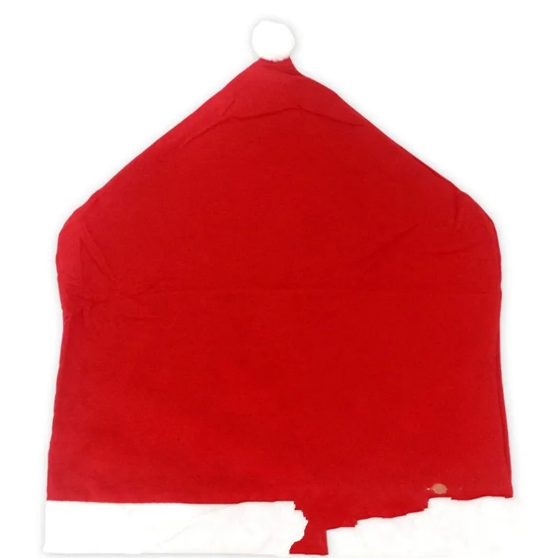 赤い不織布の椅子カバークリスマスの結婚式の装飾シートカバー帽子の形のオフィスチェアスリーブリビングルームの家具1 6QY B2