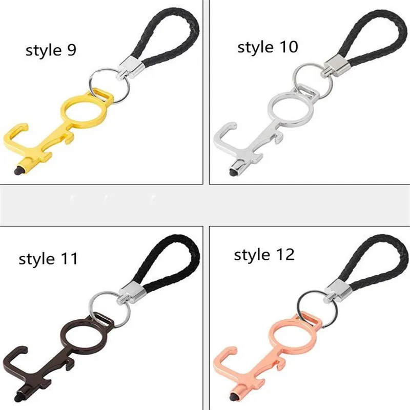 EDC Non-Contact Handheld Key chain Novelty Keychain Bottle Opener Keychains Key Ring Mental key chains Holder