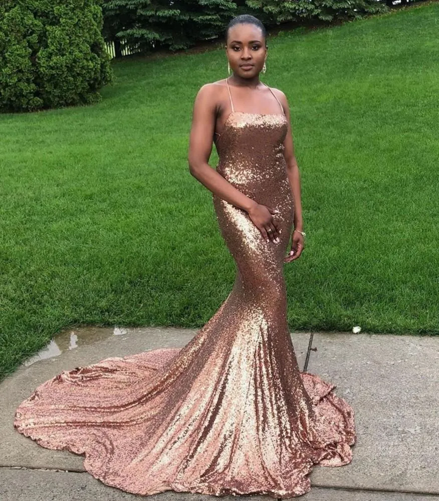 prom dress rose gold