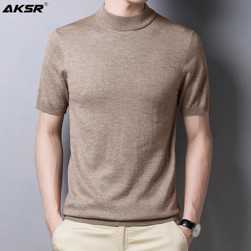 Мужские свитера одежда 2021 для мужчин у шеи с короткими рукавами Пуловеры негабаритные водолазки