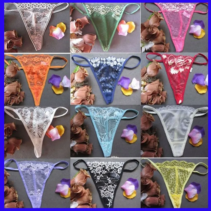 Sexy Lace T Back Underwear For Women Transparent G String Hanky