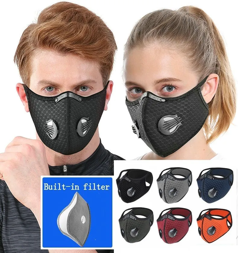 Ciclismo máscara com filtro para Dust-proof à prova de Haze respirável Sun máscara protetora Homens e Mulheres Sports Outdoor Supplies máscara reutilizáveis ​​Rosto