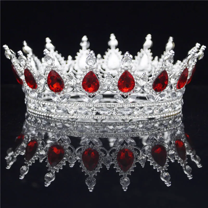 Crystal Vintage Royal Queen King Tiaras and Crowns Men/Women Pageant Prom Diadem Ornaments Wedding Hair Jewelry Accessories Y200727