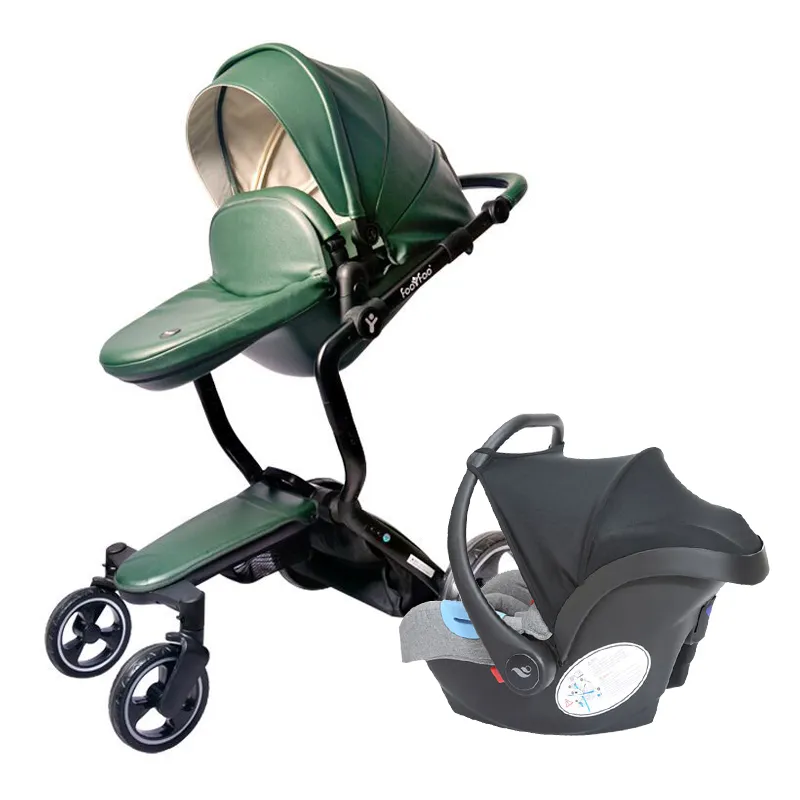 Strollers Fast Ship Foofoo 3 In 1 Baby Strollers And Sleeping Basket Born Carriage Europe Pram Gold Frame With Car Seat