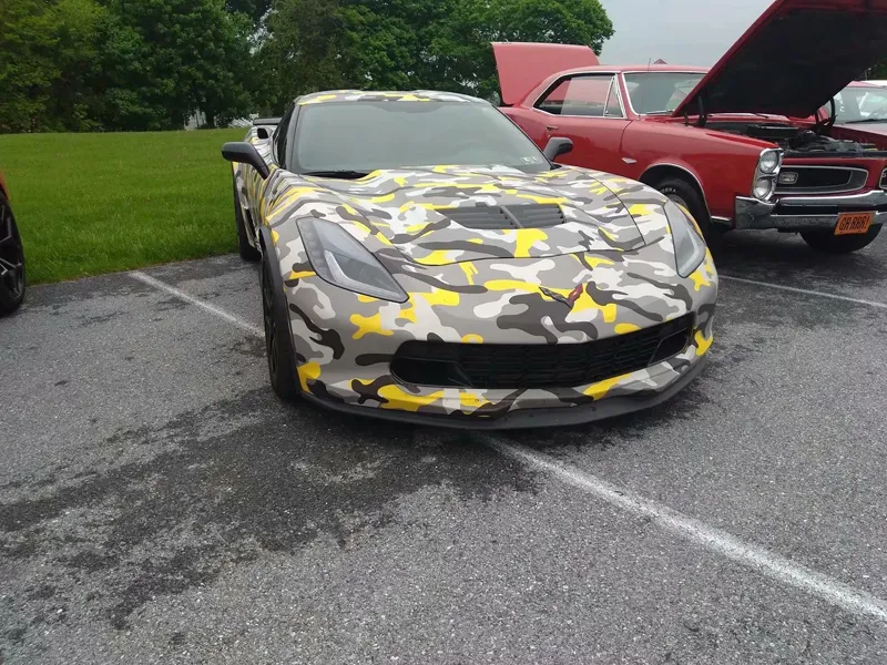 Autocollants en vinyle de Camouflage noir gris jaune de qualité supérieure pour voiture, feuille avec bulle d'air, emballage de style DIY, 1643