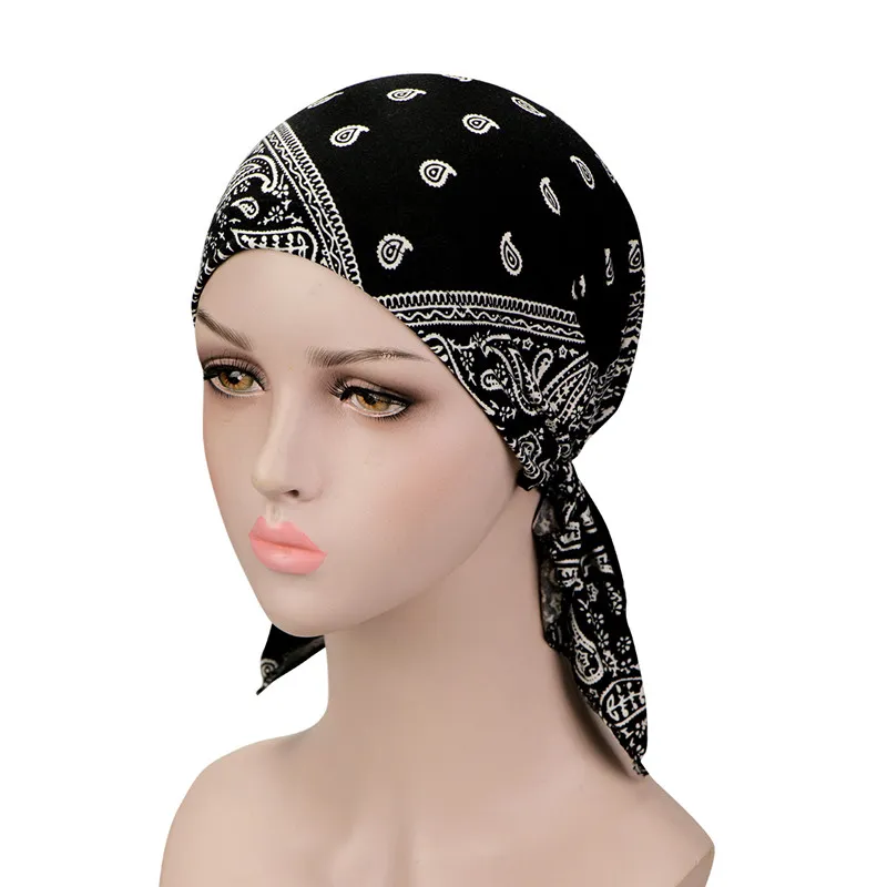 ヘアアクセサリーイスラム教徒の弾性女性綿スカーフターバン帽子がん化学療法の化学毛豆の帽子のヘッドラップヘッドウェア損失