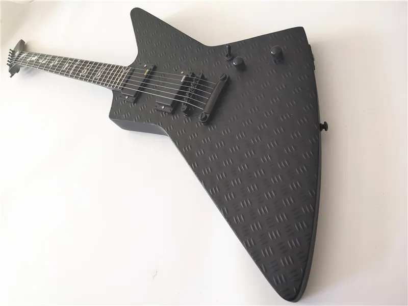 High-end customized goose explorer electric guitar black matte ape variation fingerboard inlay free shipping