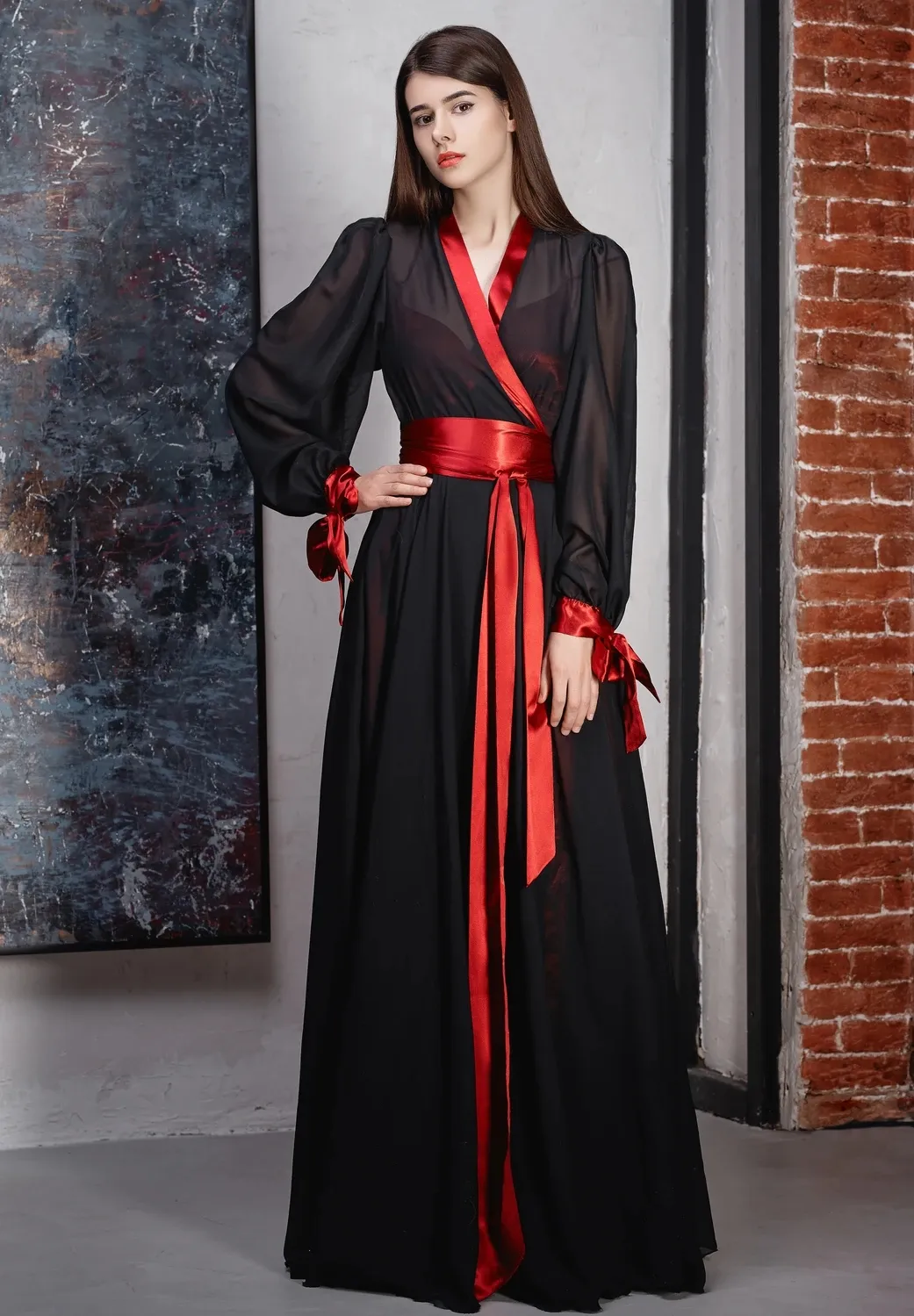black and red dresses plus size Black Red Wedding Dresses For Girls Long Sleeve... From Kuaileju, $27.14