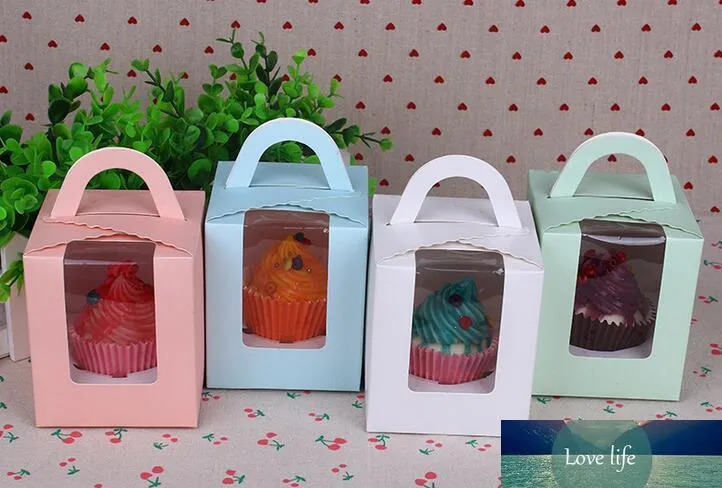 Cupcake Boîtes avec fenêtre avec poignée Macaroon Box Box Muffin