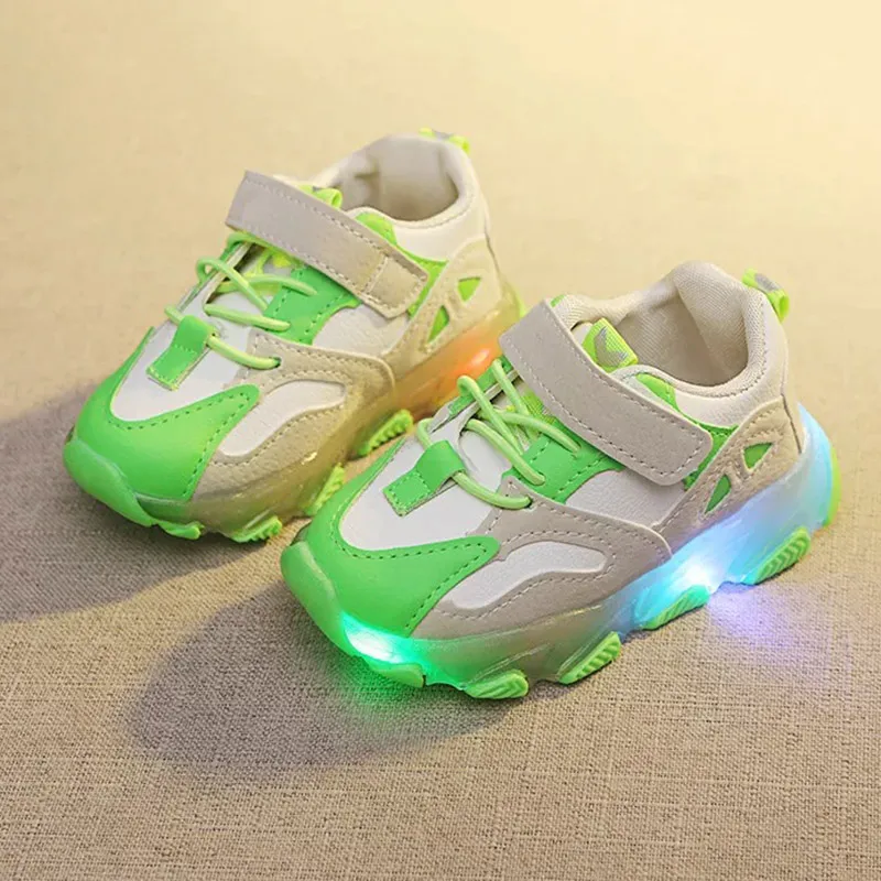 Brillantes Zapatillas De Deporte Para Bebé Niñas Chidren Llevaron Luz Zapatos Para Niños Tamaño Suela Blanda Zapatillas De Deporte 21 30 Correr De € | DHgate