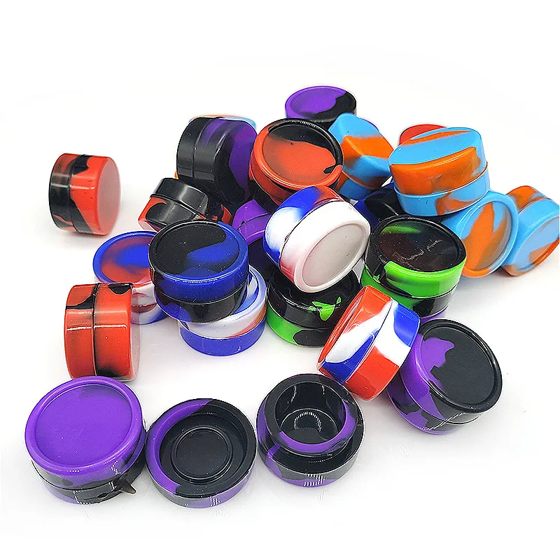 Colorful Silicone-Box 5ml Silicon Container Food Grade Silicone Small Jars Dab Wax Containers for Dab Pen Vaporizer