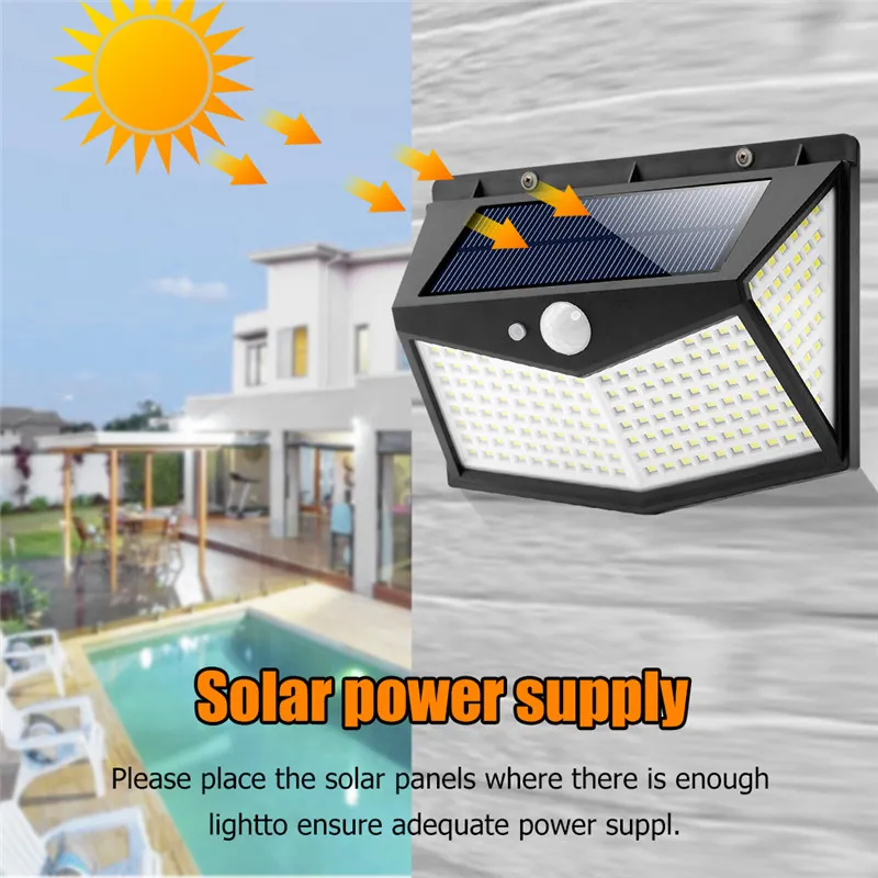 Solar Lamps 212LEDs Wall Light Waterproof Lamp Outdoor Motion Sensor Powered Spotlight