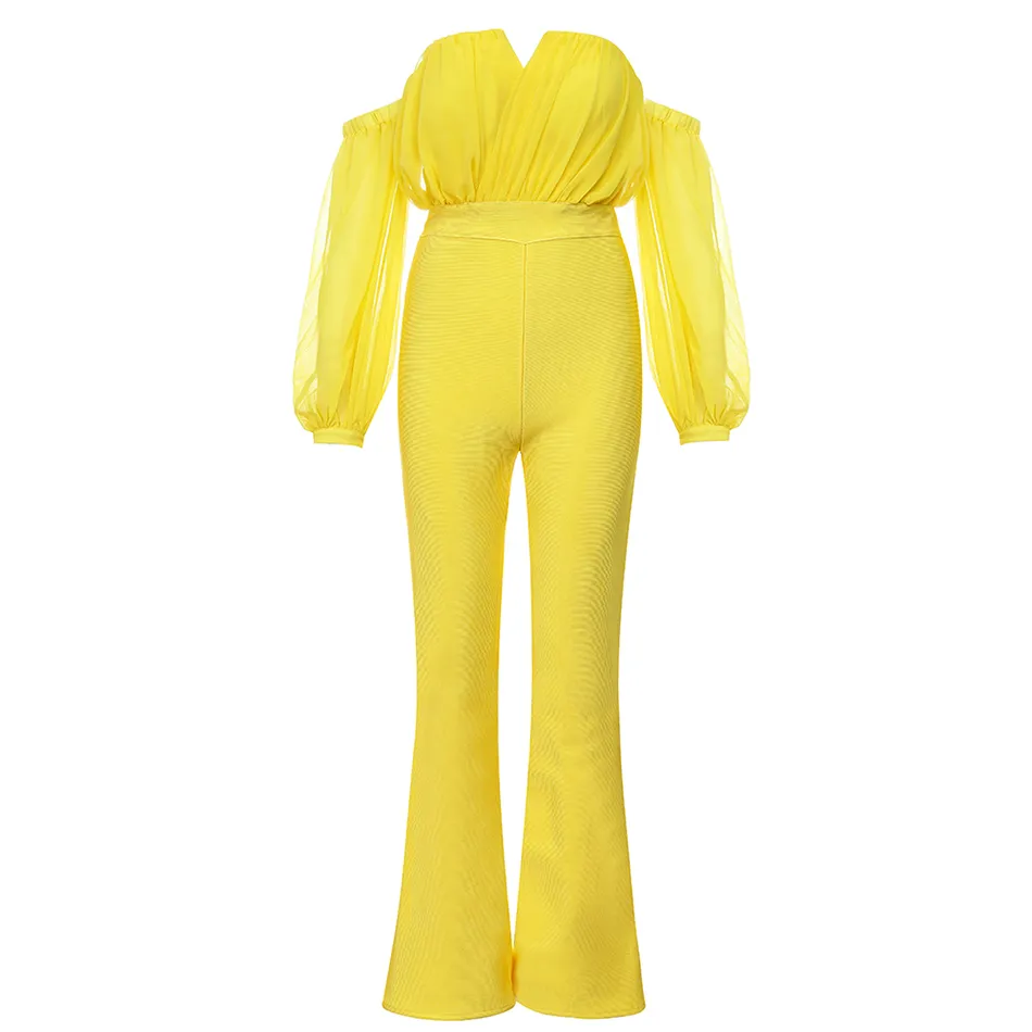 2019-New-Autumn-Women-S-Fashion-Sexy-Yellow-Strapless-Long-Sleeved-Chiffon-Bandage-Long-Jumpsuit-Bodycon