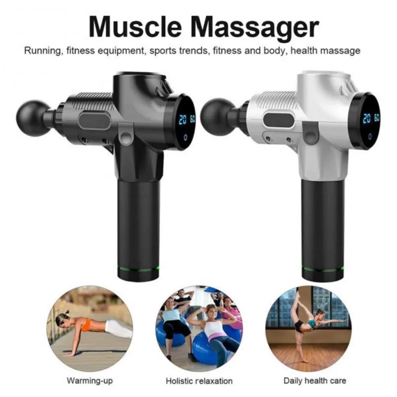 Gadgets min Electric Muscle Massager Therapy Fascia Massage Gun Deep Vibration Relaxation Fitness Equipment with Bag