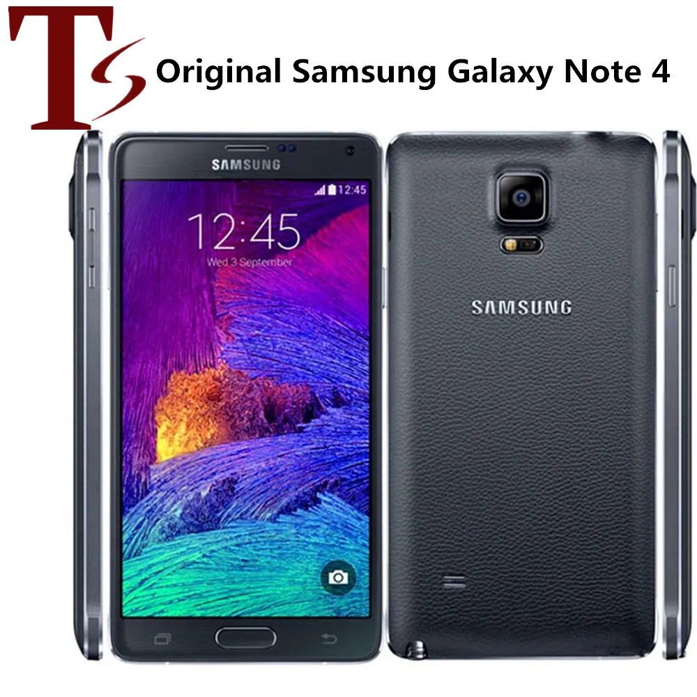 オリジナルSamsung Galaxy Note 4 N910F N910A N910V N910T 5.7インチクアッドコア32GB ROM 4G LTEロック解除改修されたスマートフォン10PCS