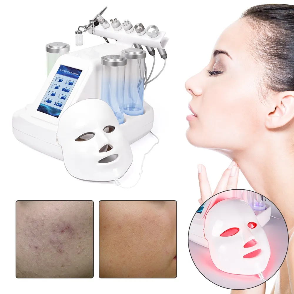 7 in 1 Hydra dermoabrasione Peel Clean Skin Care BIO Luce RF vuoto della pelle del fronte di pulizia Hydro Acqua Ossigeno Jet Peel macchina