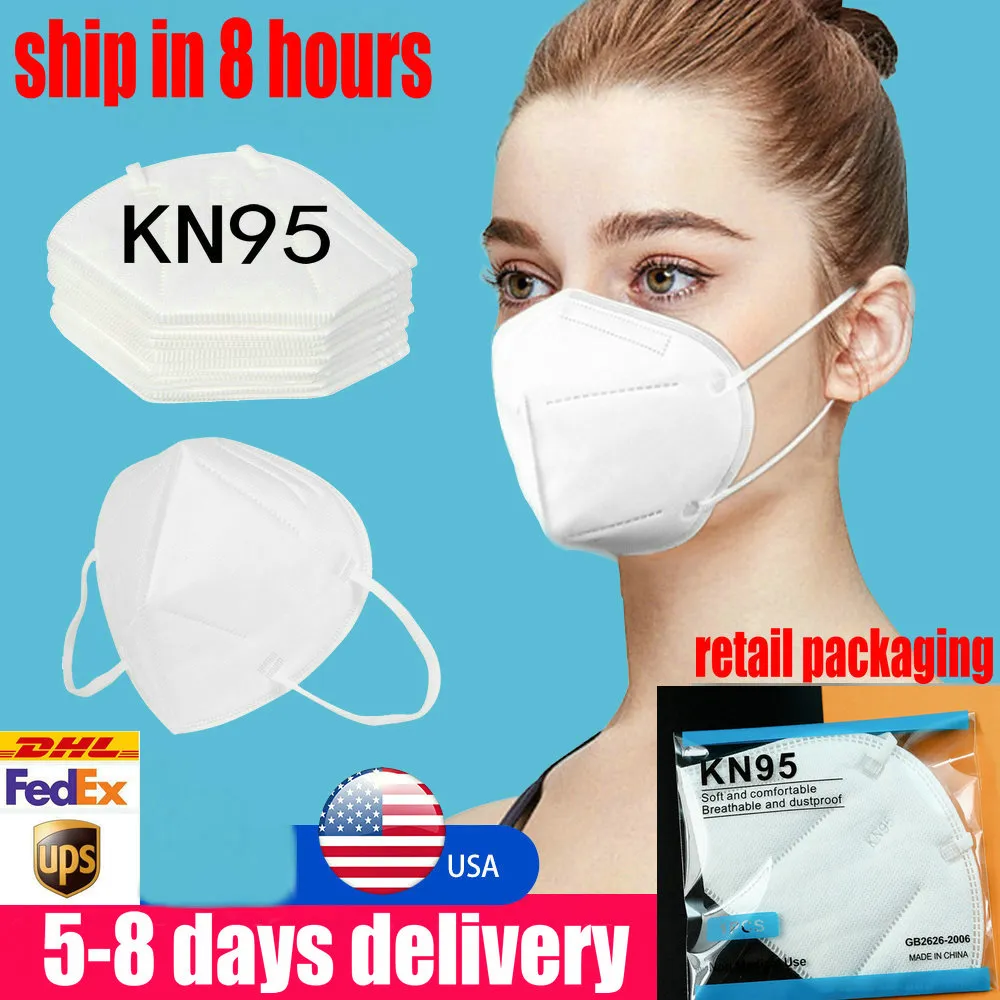 Masque KN95 KF94 FFP2 multicolores anti-poussière 5 couches de protection Filtration à 95% Masque facial Nanomatériaux noirs Ruban de grande taille Expédié en 12 heures Mascherina Mascarilla