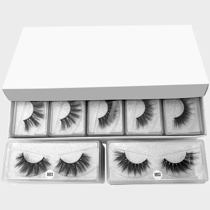 M série 10 styles cils naturels longs cils de vison 3d faits à la main faux cils pleine bande cils maquillage faux cils 70 paires