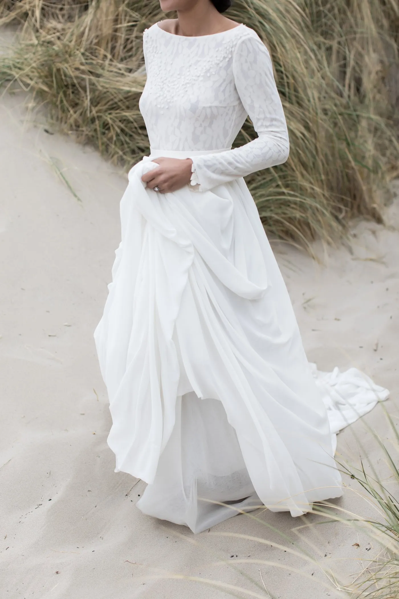 chinese dress ladies Long Sleeve Lace Mermaid Wedding Dress