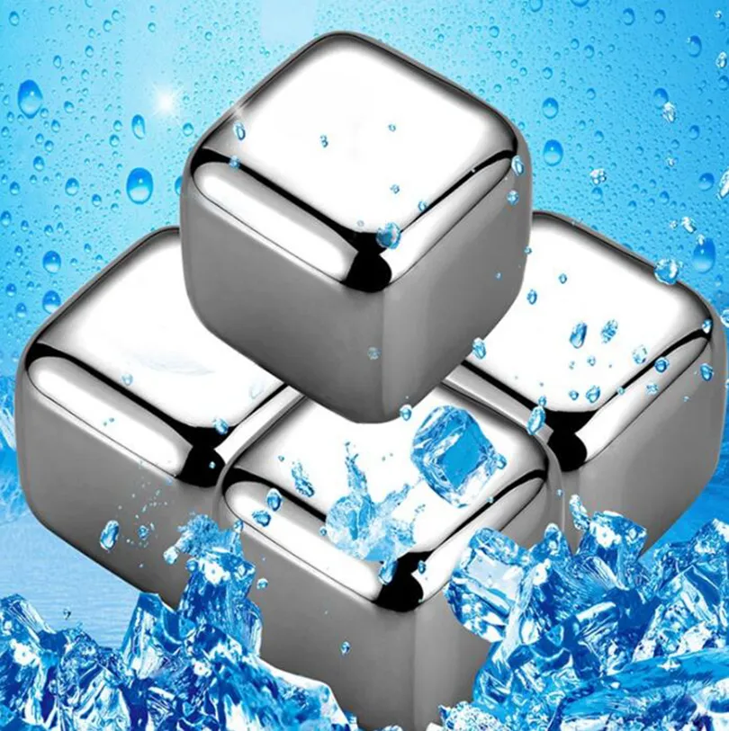 Paslanmaz Çelik Viski Taşlar Buz Küpleri Buzul Soğutucu Taş Viski Kayalar 8 ADET Buz Küpü + 1 adet Klip KTV Bar Araçları GGA3590-2