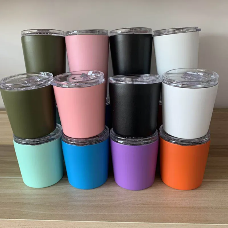 NEW 8oz Kids Tumbler Stainless Steel Children Drinking Cup Mini coffee mug  Insulated Vacuum kids cup with lid wine cup
