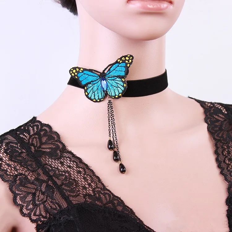 2020 Europe och Förenta staterna Populär Butterfly Halsband Nackkedja Korta Kvinnor Halsband Boutique Smycken Partihandel