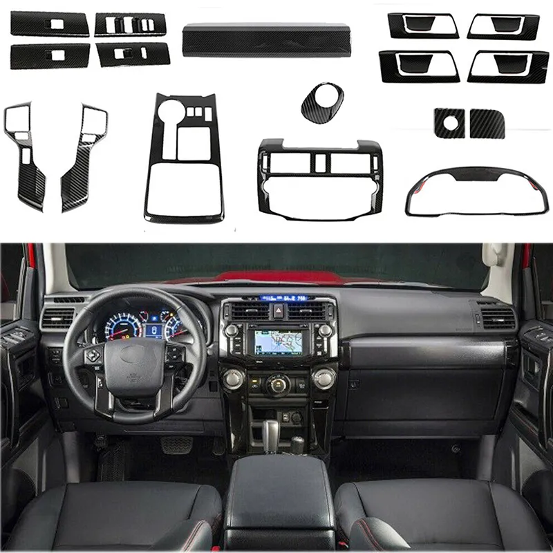 ABS Auto Central Dashboard Decoration Kit Carbon Fiber voor Toyota 4Runner Interior Accessoires