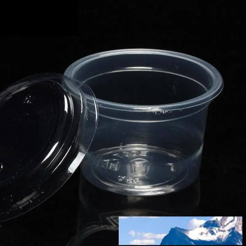 120 ml / 4 uncji pogrubienie Jednorazowe Plastikowe Pudding Kubki z pokrywką Clear Desser Cups Galaretki Mleko Sos Kubki Jogurt Kubki Spożywcze Opakowania 100 sztuk