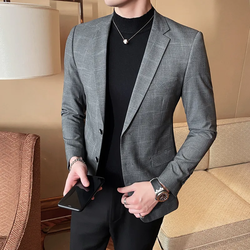 2020 Marca Blazer Jacket Men Slim Suit Jacket Coreano Do Partido Do Negócio  Casual Blazers Men Suits Wedding Dress Stage Revestimento Roupa De $538,42