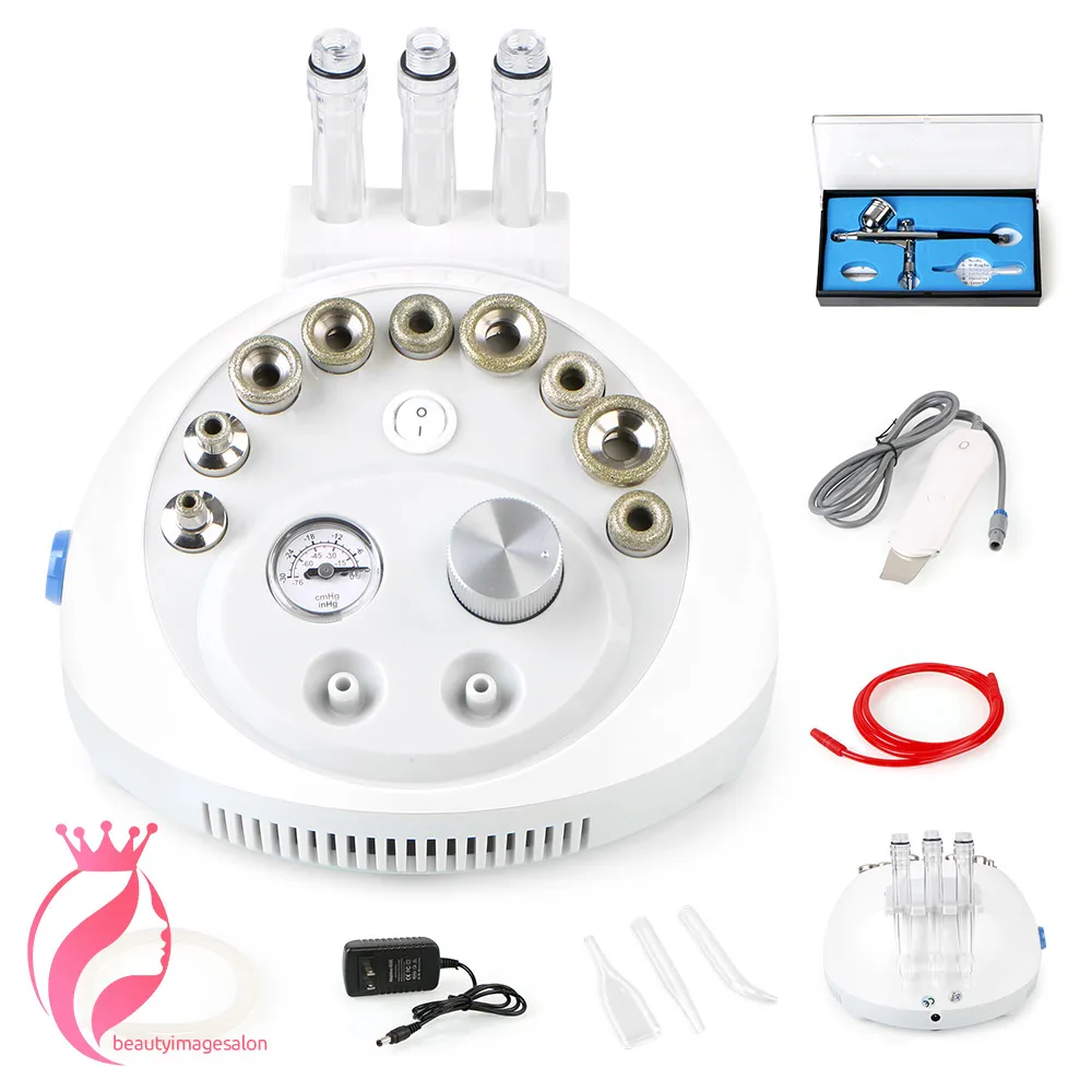 Best Price 3 In 1 Dermabrasion Microdermabrasion Facial Whitening Skin Scrubber Vacuum Suction Hydro Sprayer Machine