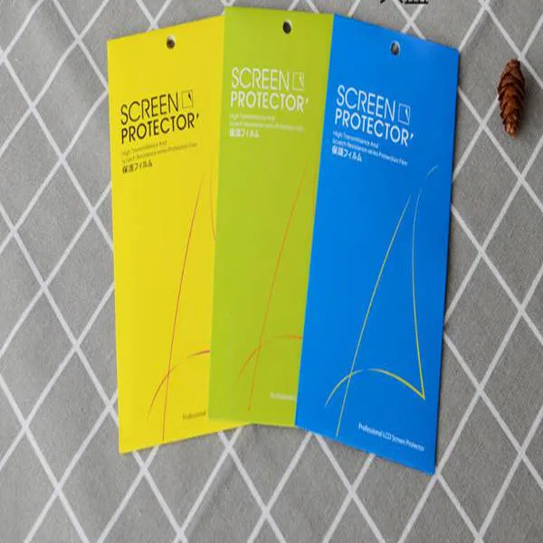 1000pcs / lot Universal Color Paper Packaging Retail Doos voor iPhone X 8 7 6 S SE 5 Samsung Gehard Glass Screen Protector