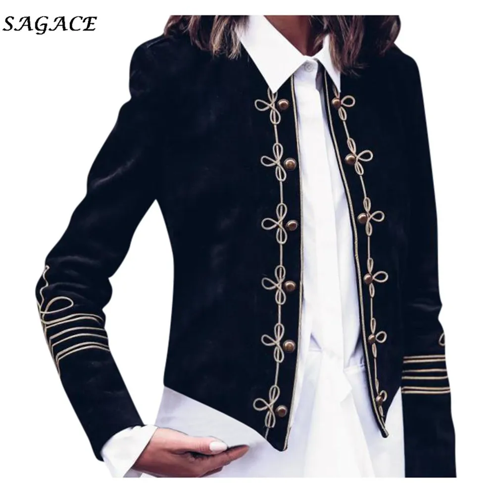 Sagace Kläder Kappor Dammode Solid Höst Dammode Retro Steampunk Gothic Military Coat Jacka Topp Cardigan Girls CX200725