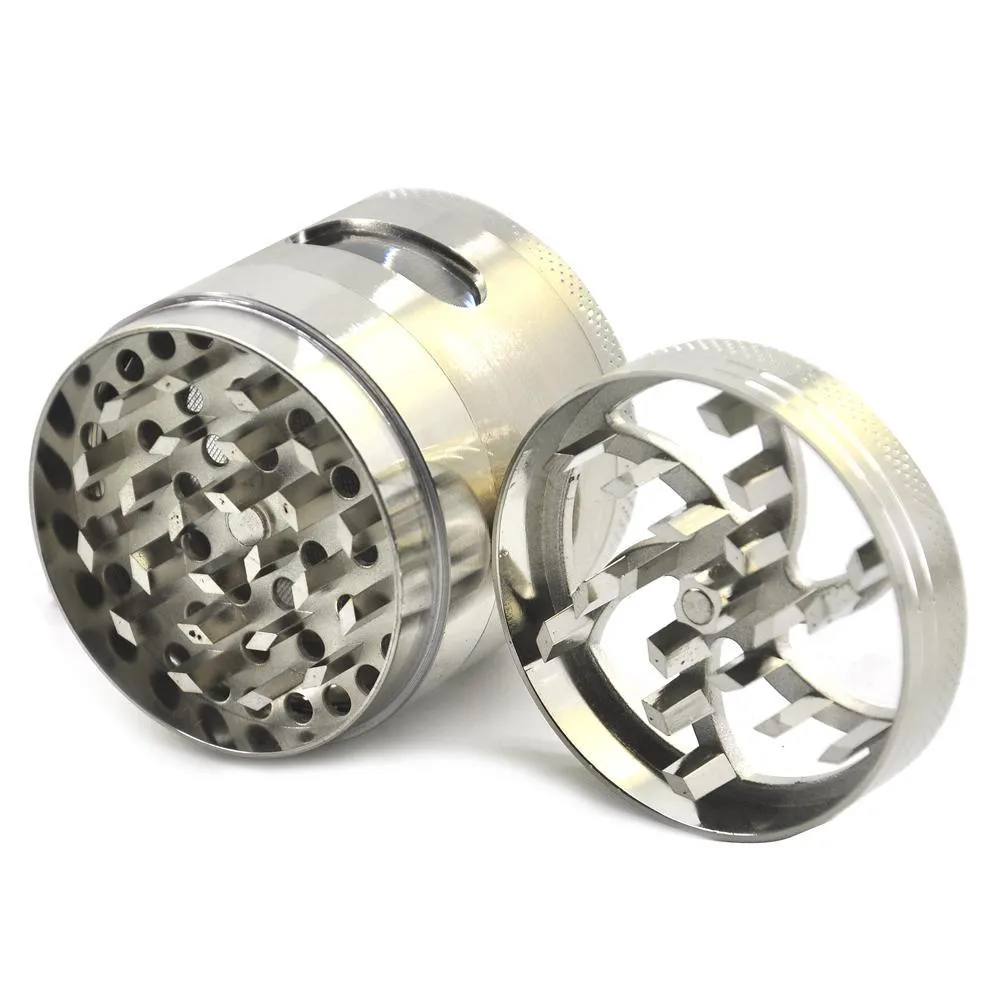 Spice Herb Grinder 2.5 Inch Pollen Chromium Crusher 3 colour available lightening pattern