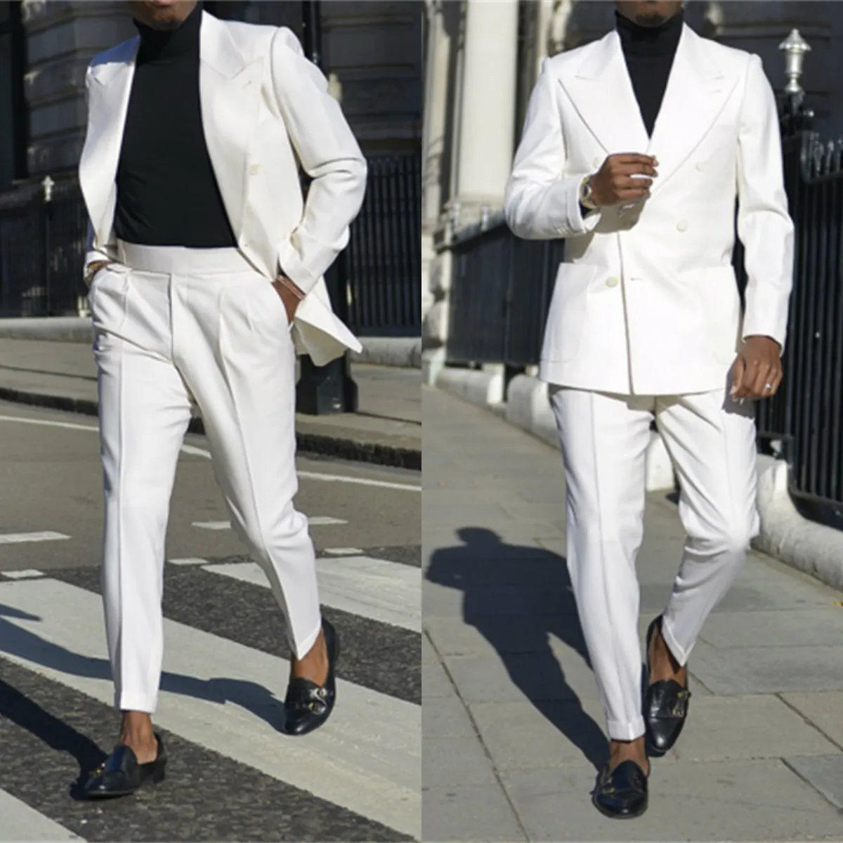 White Men Suits Blazer Groom Wear For Wedding Tuxedos Slim Fit 2 Pieces Best Mens Prom Suits (Jacket+Pants) Custom Made