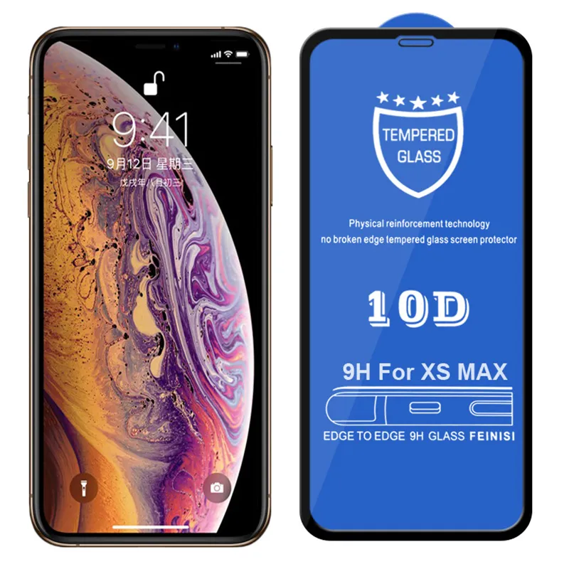 Vidrio Templado Iphone X XS completo 10D Protector Pantalla