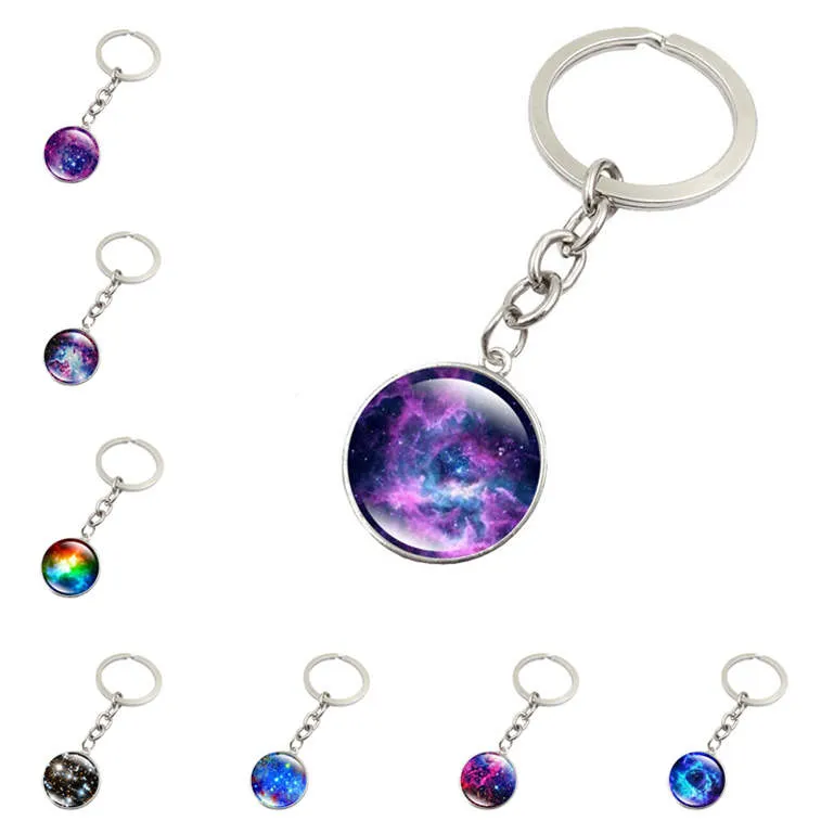 Galaxy Star Time Gem Keychain Pendant Unique Charm Key Ring