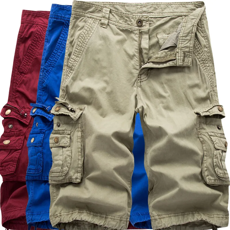 Shorts shorts de shorts european machotas de cor de cor sólidas macacão de cinco pontos suportam lote misto