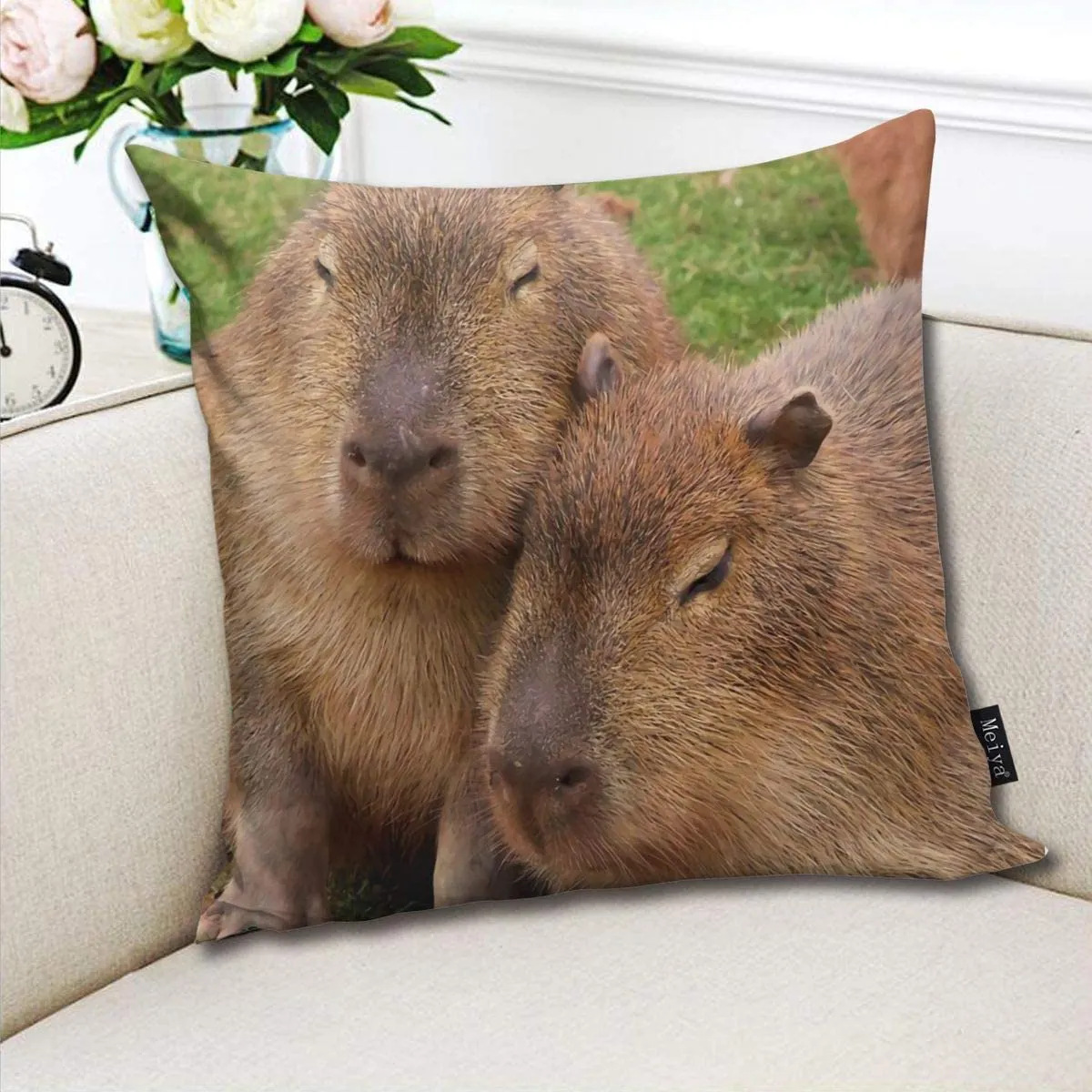 BLUETOP Capybara Love Kissenbezug, 45,7 X 45,7 Cm, Winterurlaub, Bauernhaus  Baumwoll Kissenbezug, Dekoration Für Sofa, Couch Von 12,11 €